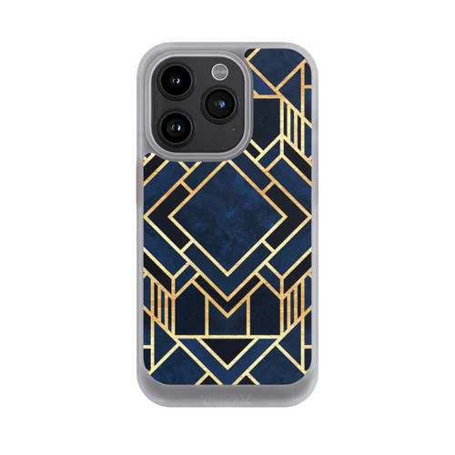 Apple iPhone 15 Pro NIVOcore Kunst Deko Blau Golddruck