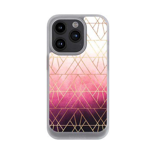 Apple iPhone 15 Pro NIVOcore Pink Ombre Dreiecke Golddruck