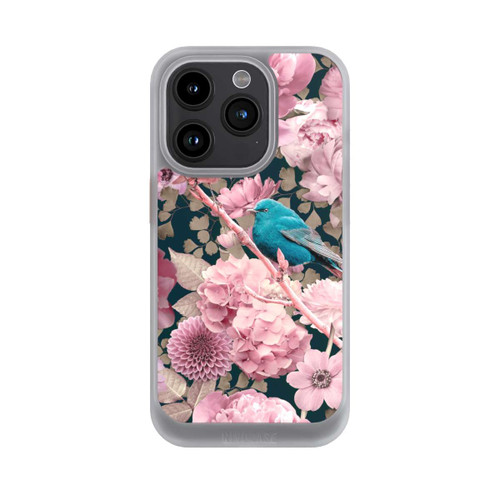 Apple iPhone 15 Pro NIVOcore Spatzen im rosa Blumenmuster