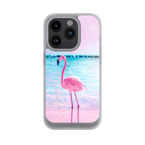 Apple iPhone 15 Pro NIVOcore Rosa Flamingo am Meer