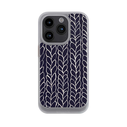 Apple iPhone 15 Pro NIVOcore gezeichnete Wollzöpfe Marine