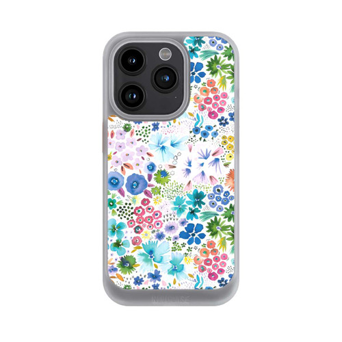 Apple iPhone 15 Pro NIVOcore Kunstvolle kleine Frühlingsblumen blau