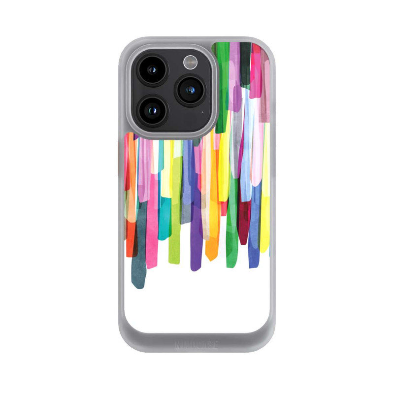 iPhone 15 Pro NIVOcore Bunte Streifen Weißer Hintergrund