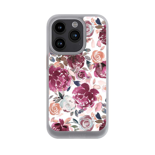 Apple iPhone 15 Pro NIVOcore Herbstpfingstrosen und Rosen in Rosa