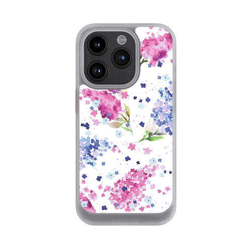 Apple iPhone 15 Pro NIVOcore Hortensias Floraux Lilas Rose