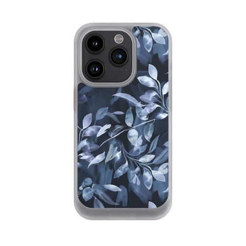 Apple iPhone 15 Pro NIVOcore Mystische Aquarellblätter marineblau