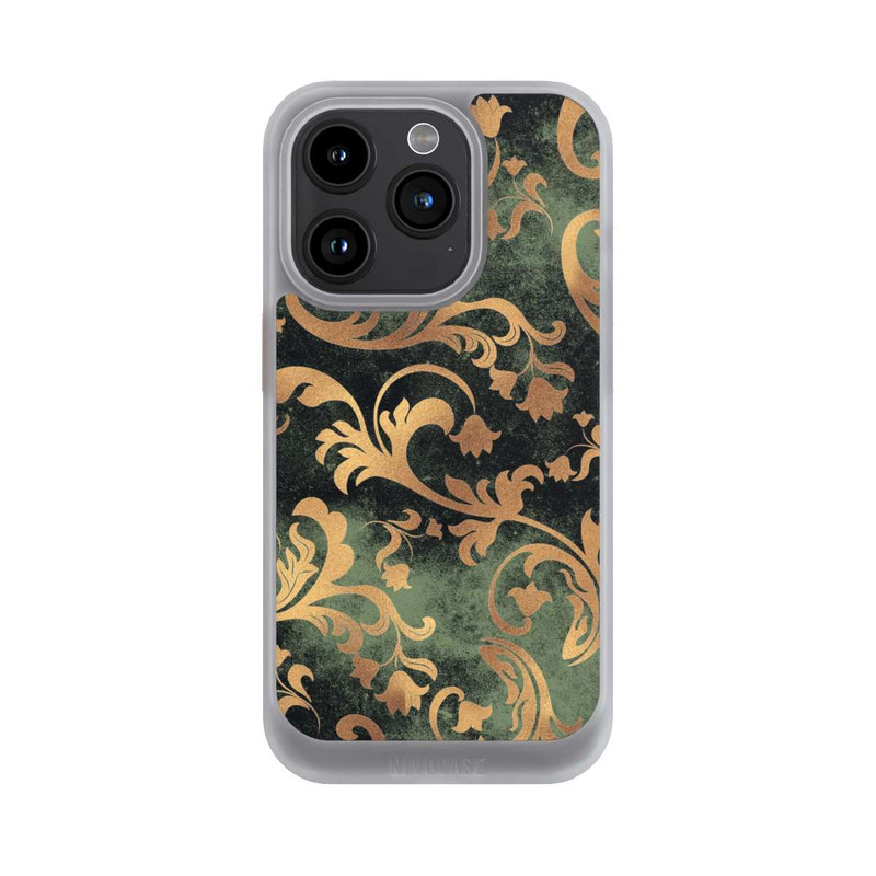 iPhone 15 Pro NIVOcore Damask Wallpaper Dark Green