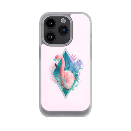 Apple iPhone 15 Pro NIVOcore Feuilles tropicales Flamant