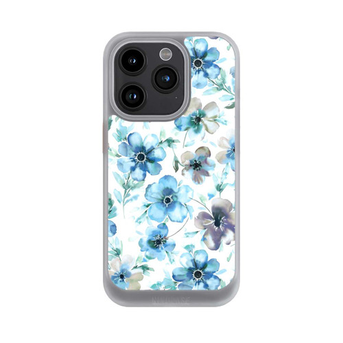 Apple iPhone 15 Pro NIVOcore Blaues Blumenmuster Trendy