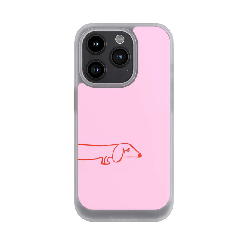 iPhone 15 Pro NIVOcore Dachshund Illustration Pink