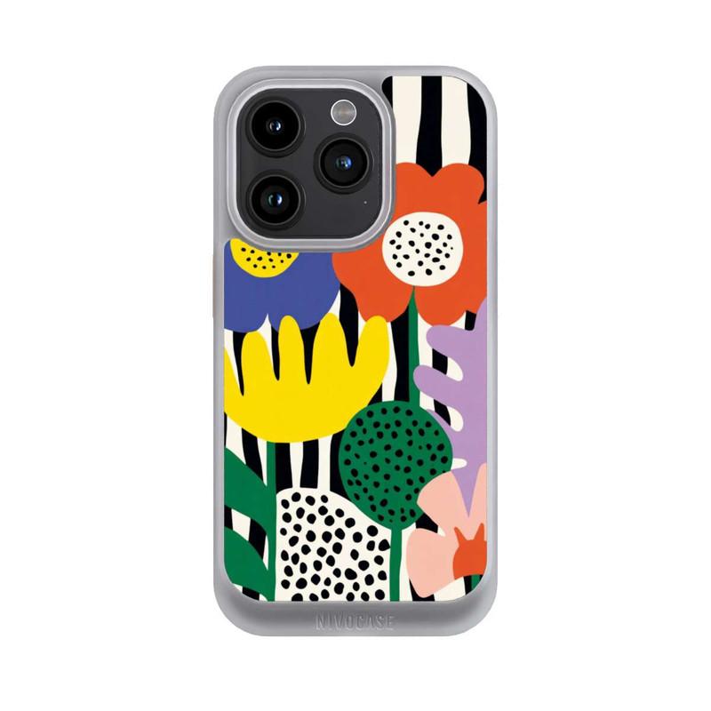 iPhone 15 Pro NIVOcore Flowers Striped Background