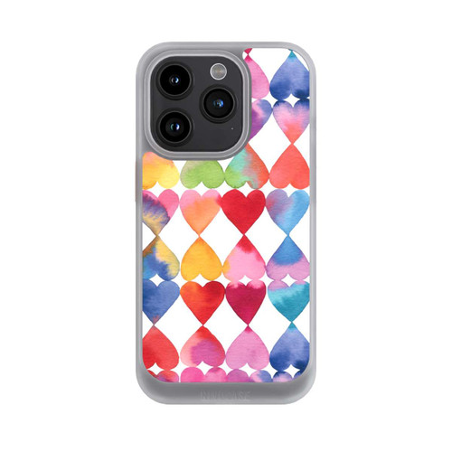 Apple iPhone 15 Pro NIVOcore Buntes Herz Watercolor Muster