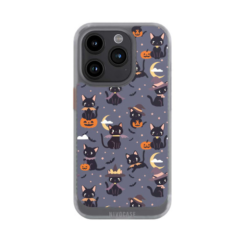Apple iPhone 15 Pro NIVOcore Cute Halloween Witch Cats and Pumpkins