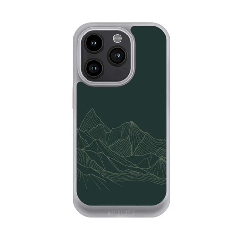 Apple iPhone 15 Pro NIVOcore Berg Line Art Grün