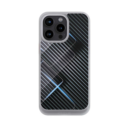 Apple iPhone 15 Pro Max NIVOcore Blaue Linien auf Karbon