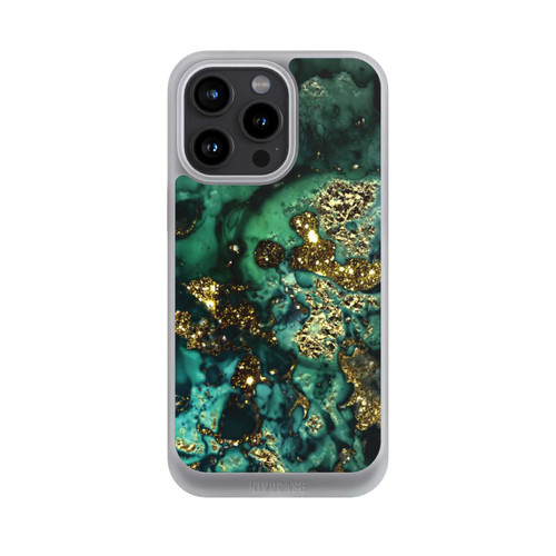 Apple iPhone 15 Pro Max NIVOcore Cyan Glitzer Marmorlook