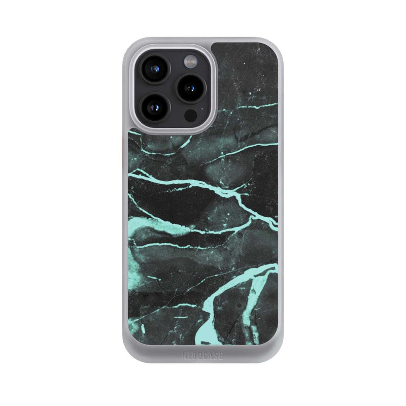 iPhone 15 Pro Max NIVOcore Grauer und blauer Marmor