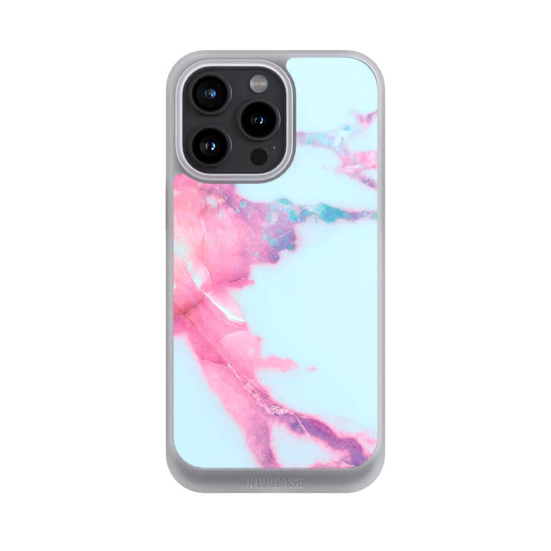 iPhone 15 Pro Max NIVOcore Hellblauer schillernder Adermarmor