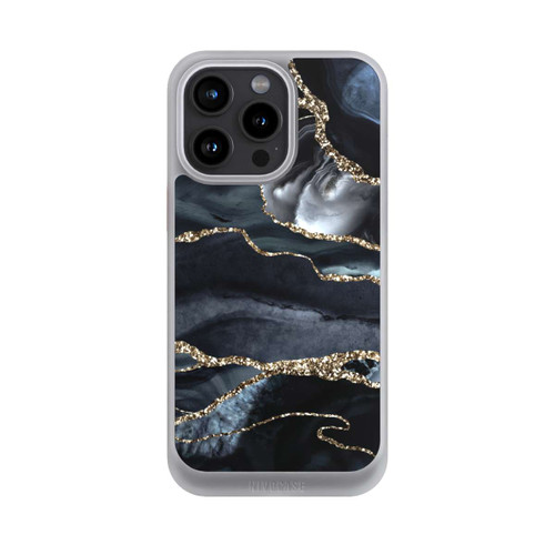 Apple iPhone 15 Pro Max NIVOcore Dunkler Marmor Gold Glitzerlook