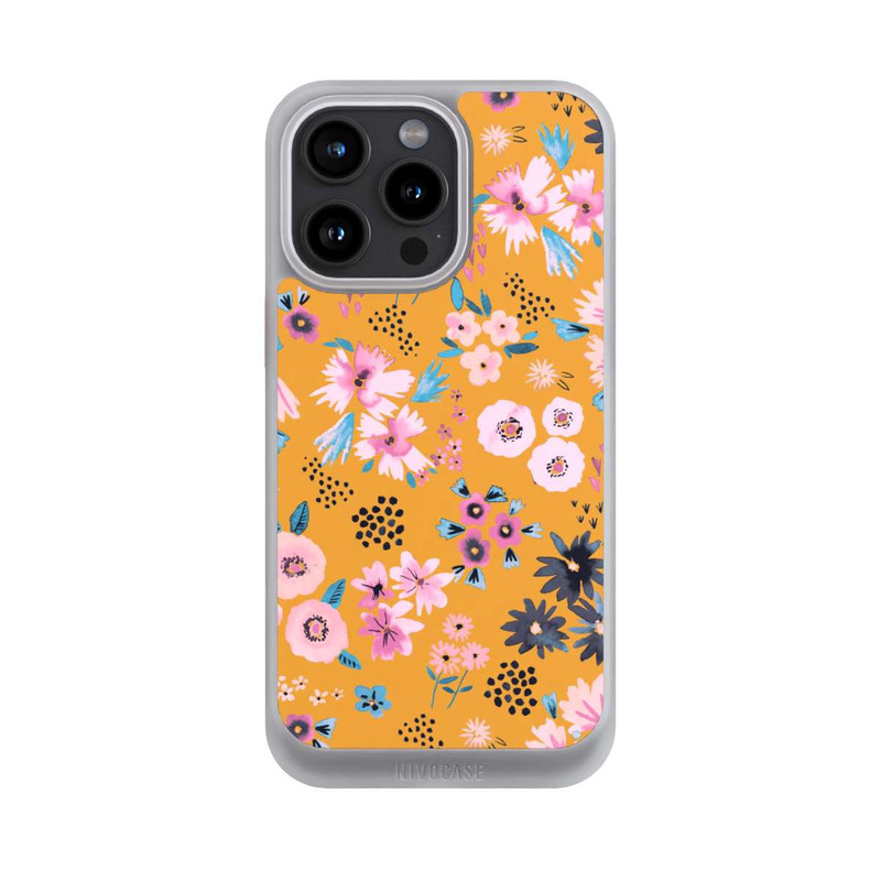 iPhone 15 Pro Max NIVOcore Petites Fleurs Jaune Moutarde
