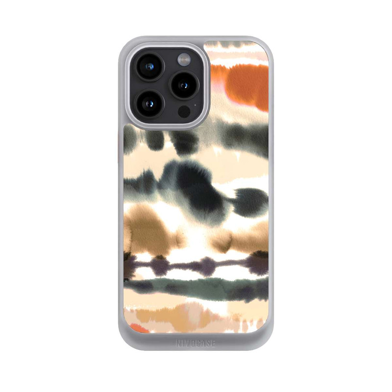 iPhone 15 Pro Max NIVOcore Weiche nautische Aquarelllinien Orange