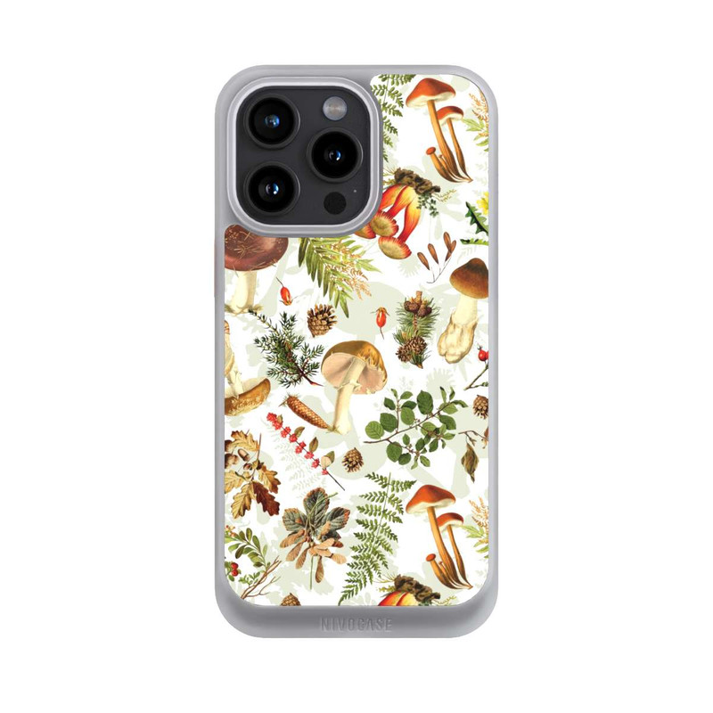 iPhone 15 Pro Max NIVOcore Pilzmuster Weiß