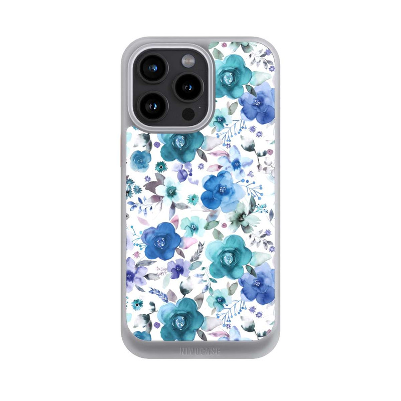 iPhone 15 Pro Max NIVOcore Bouquets de fleurs d'hiver bleu