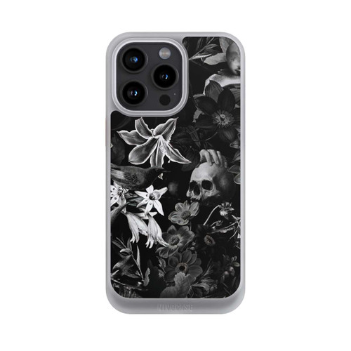 Apple iPhone 15 Pro Max NIVOcore Skulls and Flowers on Black Background