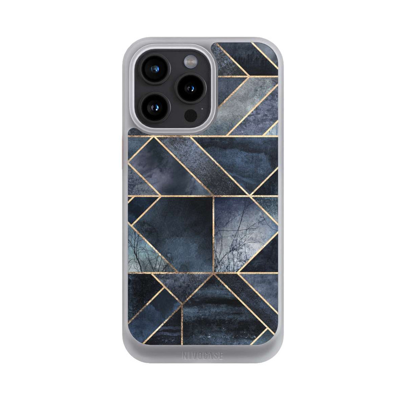 iPhone 15 Pro Max NIVOcore Abstraktes Natur-Dunkelblau