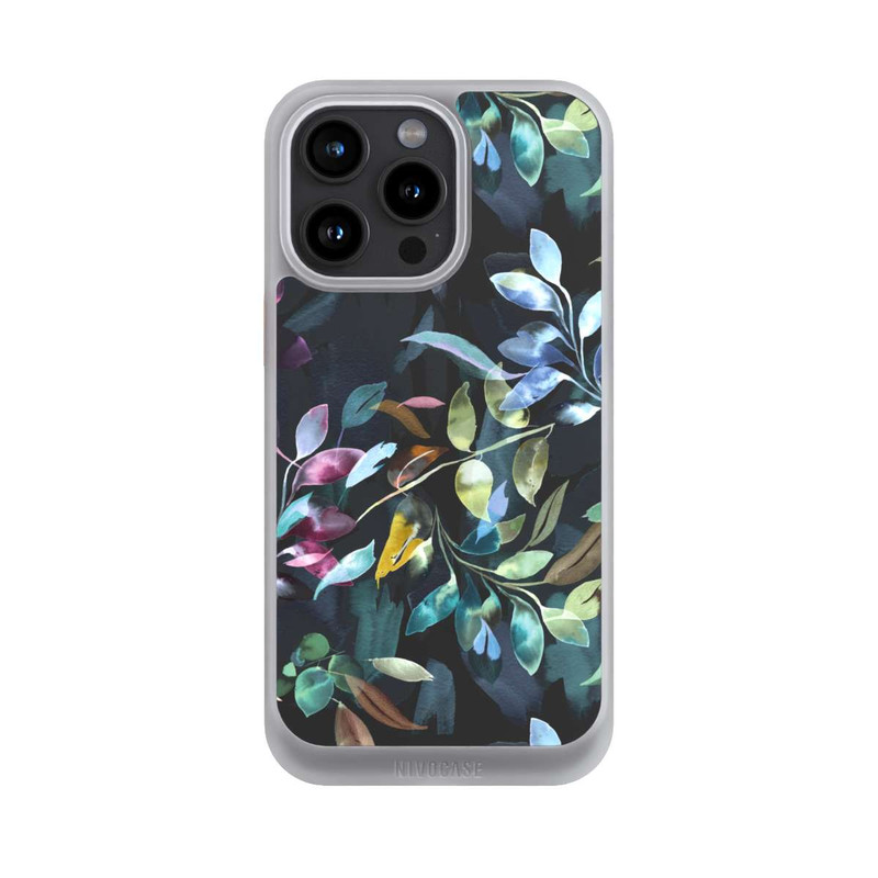 iPhone 15 Pro Max NIVOcore Mystische Aquarellblätter schwarz