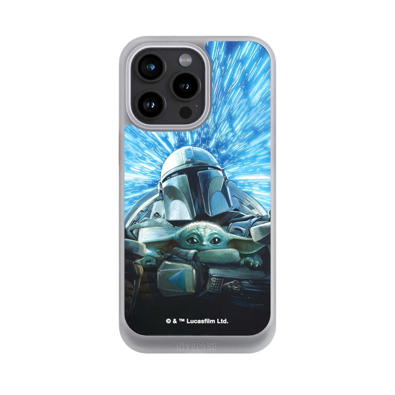 iPhone 15 Pro Max NIVOcore Grogu und Mando fliegen blau