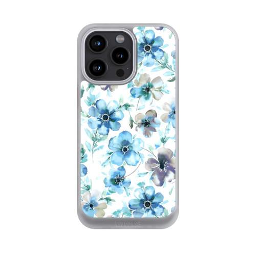 Apple iPhone 15 Pro Max NIVOcore Motif de fleurs bleues Tendance