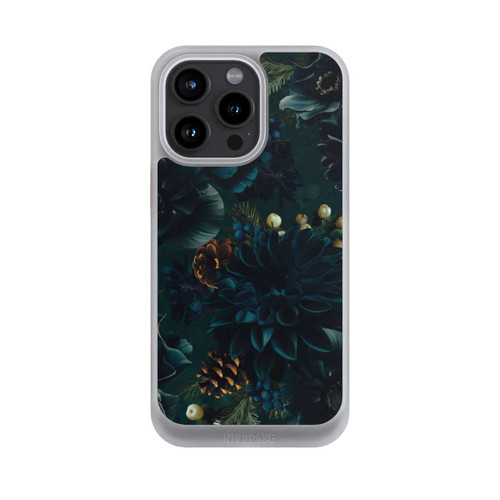 Apple iPhone 15 Pro Max NIVOcore Blumenmuster Grün und Blau