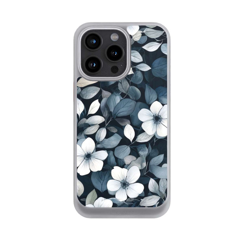iPhone 15 Pro Max NIVOcore Blaue Negativblumen mit KI