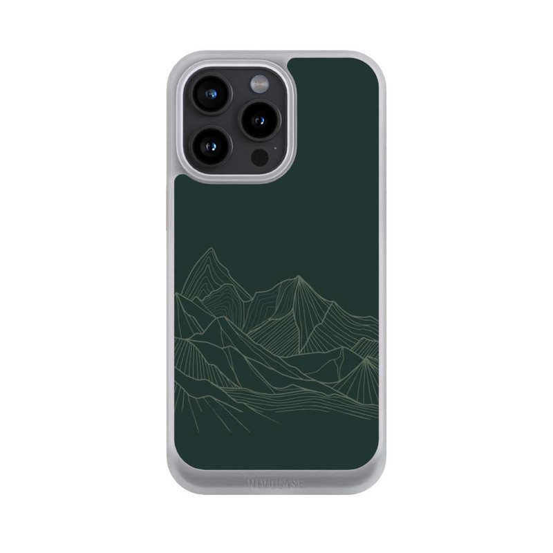 iPhone 15 Pro Max NIVOcore Berg Line Art Grün