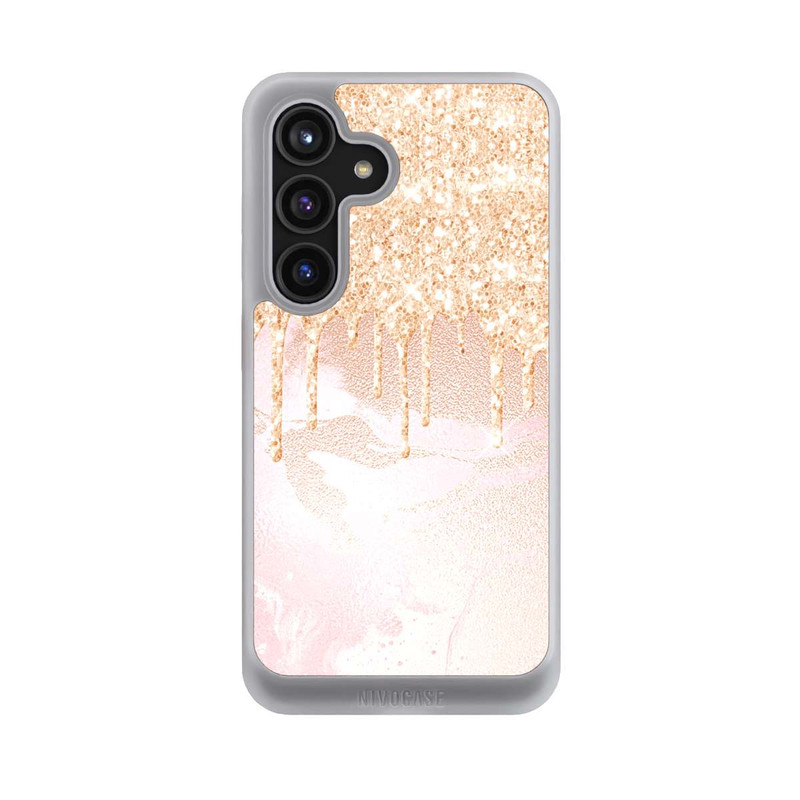 Galaxy S24 NIVOcore  Roségoldener Glitzer Tropfen Look