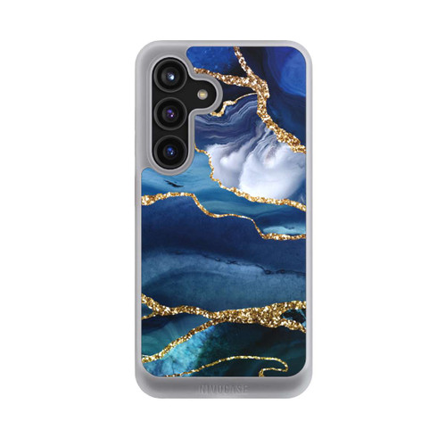 Samsung Galaxy S24 NIVOcore  Blauer Marmor Gold Glitzer Look