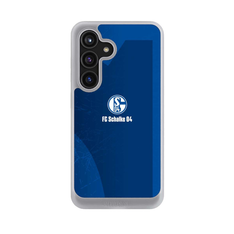Galaxy S24 NIVOcore Schalke 04 Blauer Hintergrund Mit Logo