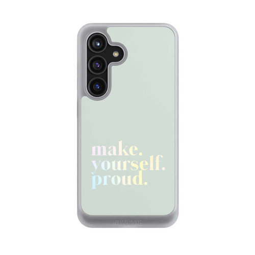 Samsung Galaxy S24 NIVOcore Make Yourself Proud Zitat-Minze und Farbverlauf