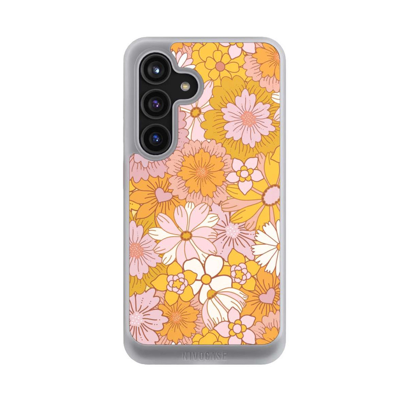Galaxy S24 NIVOcore Retro Flower Walpaper Yellow