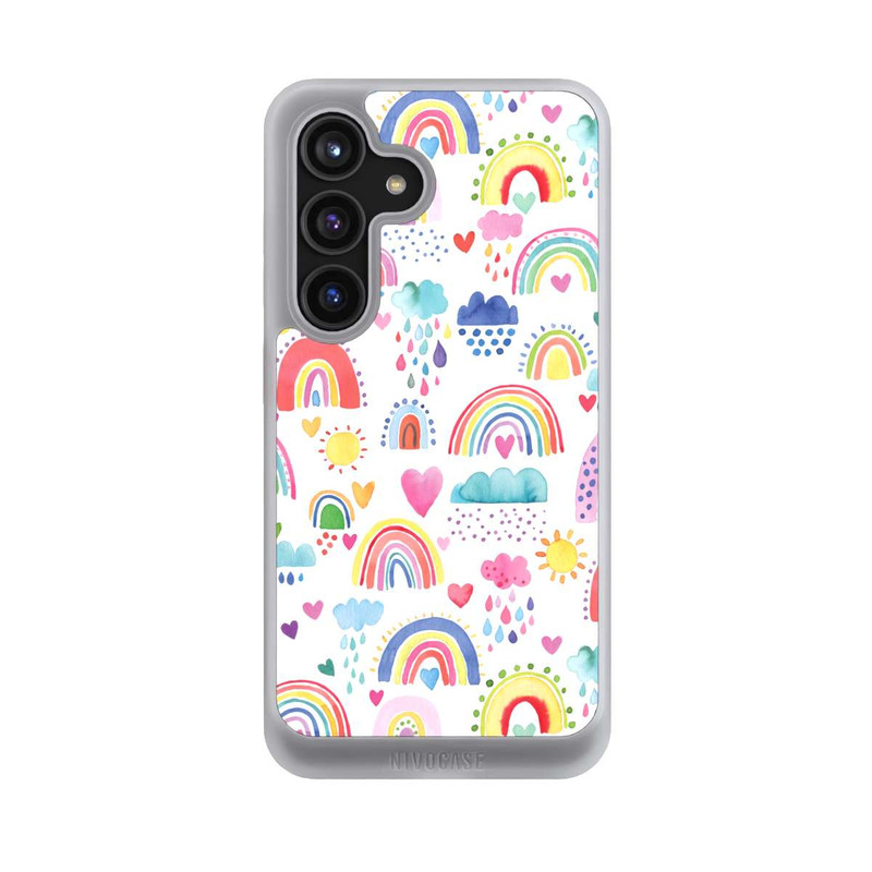 Galaxy S24 NIVOcore Lovely Rainbows Multi Red