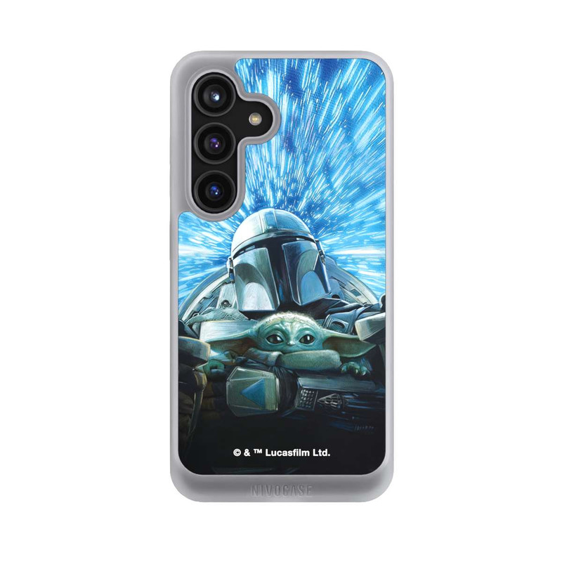 Galaxy S24 NIVOcore Grogu und Mando fliegen blau