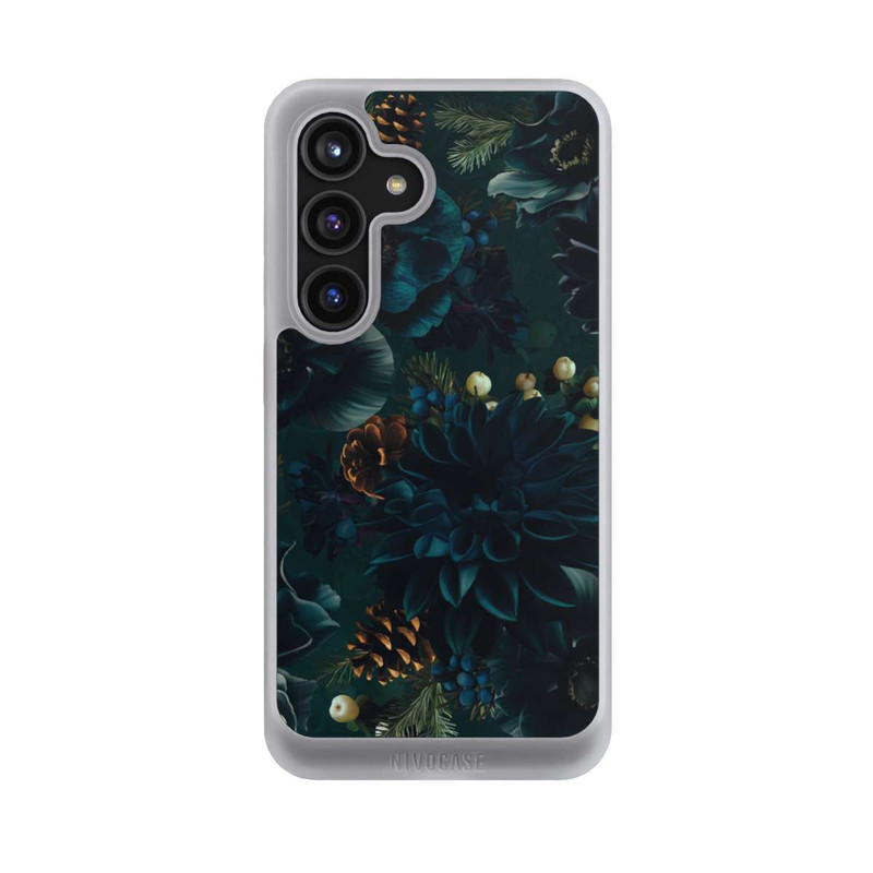 Galaxy S24 NIVOcore Blumenmuster Grün und Blau