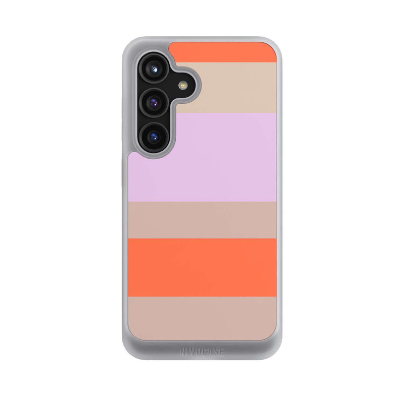 Galaxy S24 NIVOcore Moca Lila Orange Stripes