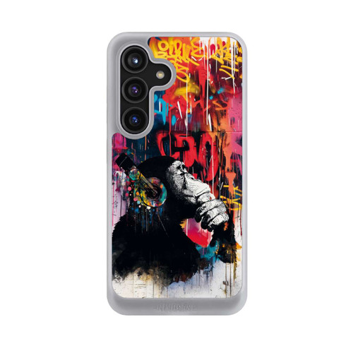 Samsung Galaxy S24 NIVOcore Affe Stereo Kopfhörer Graffiti Street Art Blau