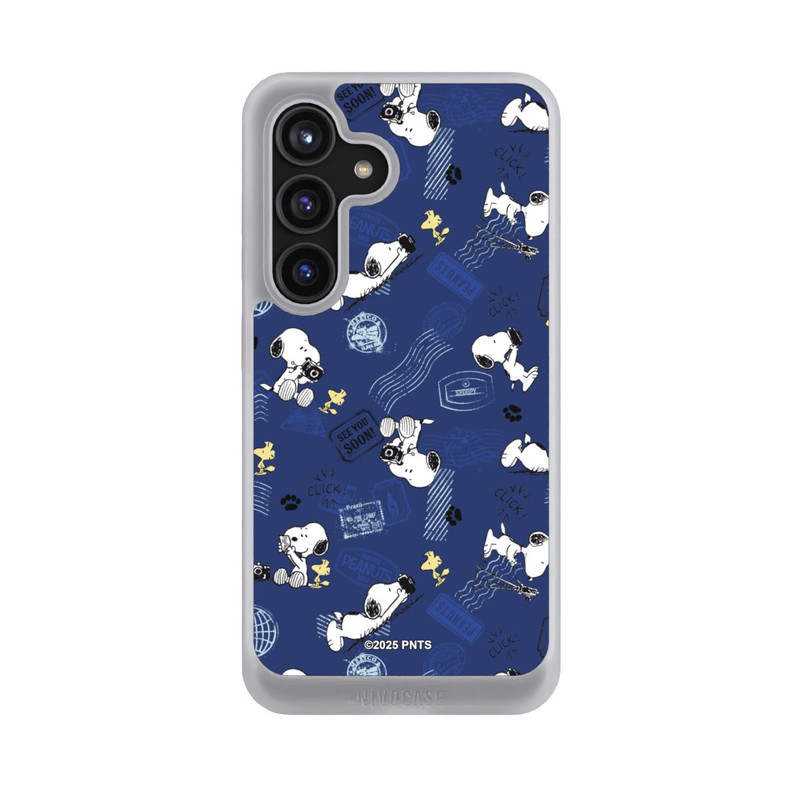Galaxy S24 NIVOcore Peanuts Travel Stamps Pattern Blue