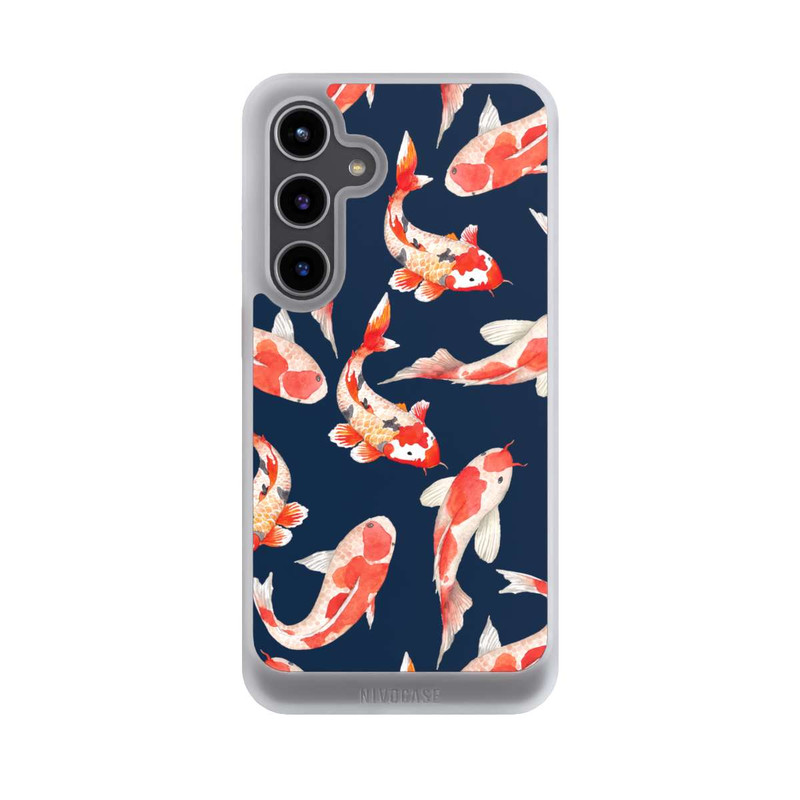 Galaxy S24 + NIVOcore Coral Fish on Blue Background