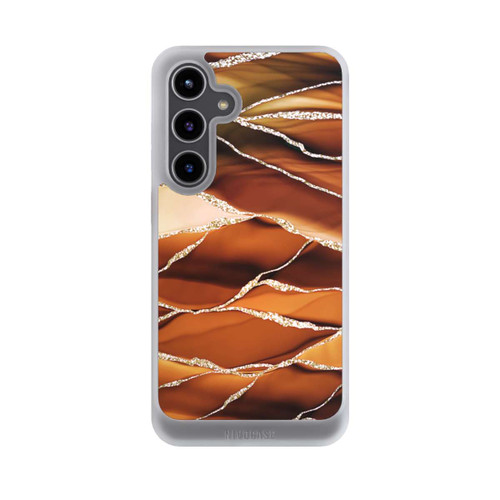 Samsung Galaxy S24+ NIVOcore Braune Marmorstreifen im Glitzer Look