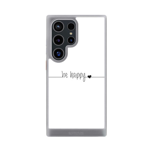 Samsung Galaxy S24 Ultra NIVOcore Be Happy Weisser Hintergrund