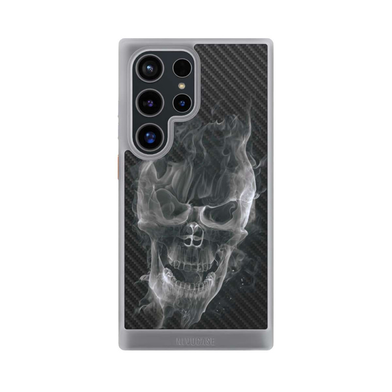Galaxy S24 Ultra NIVOcore rauchender Totenkopf Carbon
